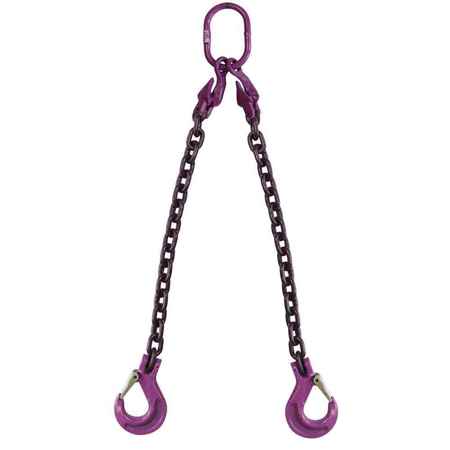 US CARGO CONTROL 9/32" x 5' - Adjustable 2 Leg Chain Sling w/ Sling Hooks - Grade 100 932G100DOSA-5
